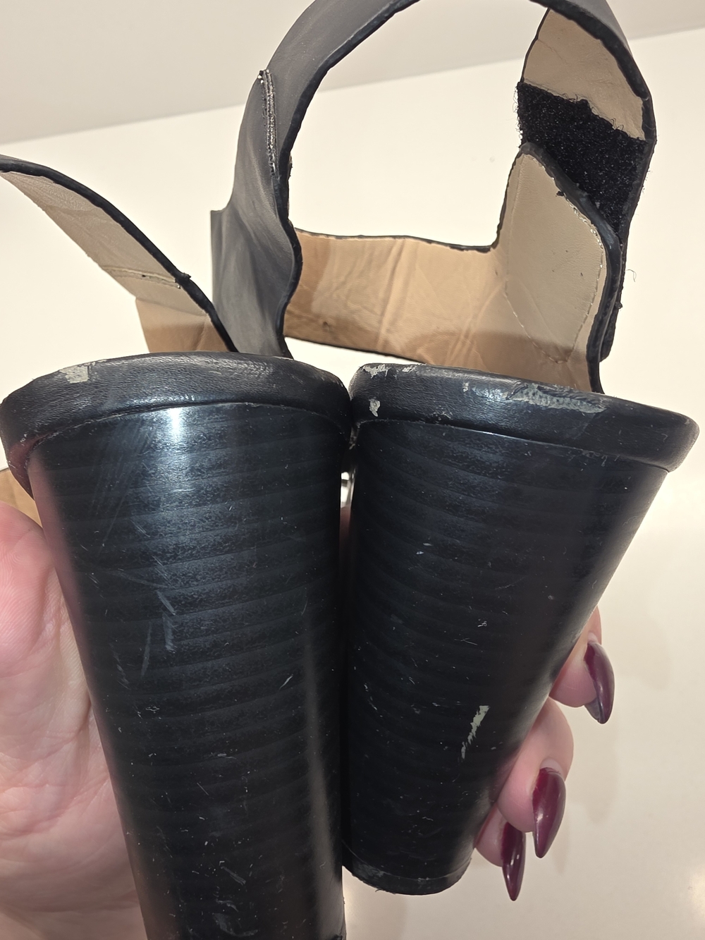 miami Black Strappy Block Heel Sandals - Picture 9 of 9